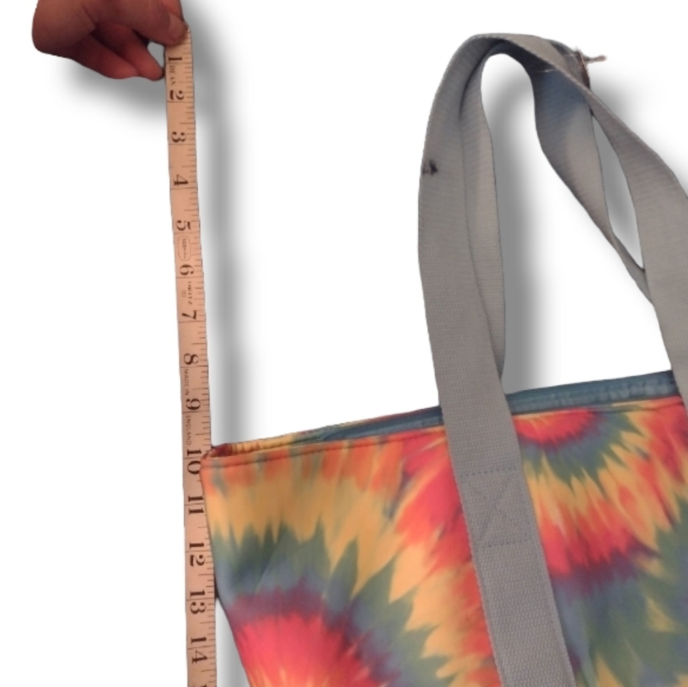 NWT No Boundaries Baby Blue & Tie Dye Oversized Insulated Zippered Beach Bag - Picture 8 of 10